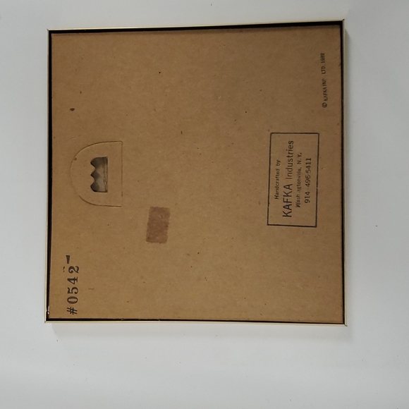 Vtg 80s baby and teddy bear framed foil art kafka industries #0542 - Picture 6 of 6